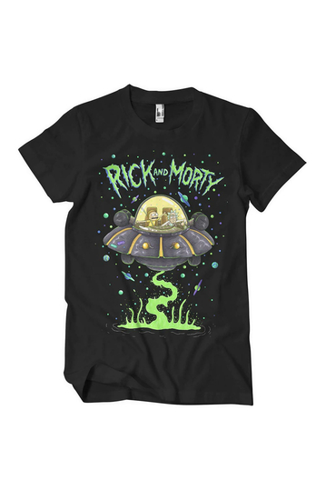 Rick and Morty Spaceship T-shirt black
