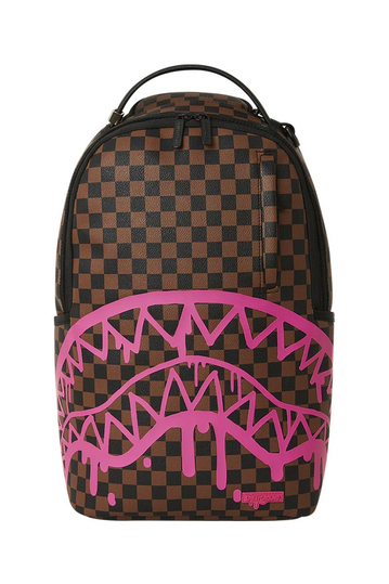Sprayground backpack Pink Drip Brown Check