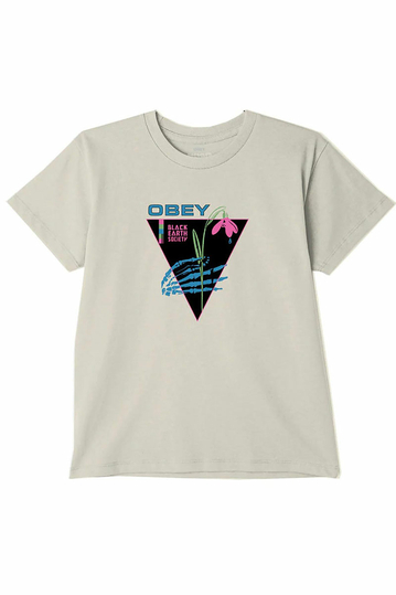 Obey Black Earth Society Organic Vintage T-shirt sago