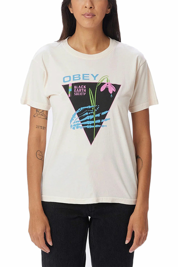 Obey Black Earth Society Organic Vintage T-shirt sago