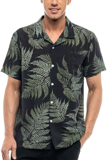 Splendid hawaiian shirt black with print