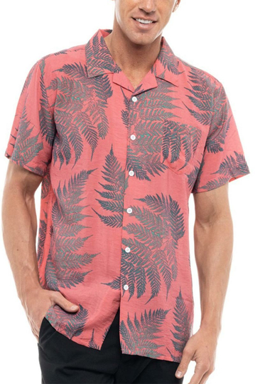 Splendid hawaiian shirt coral with print