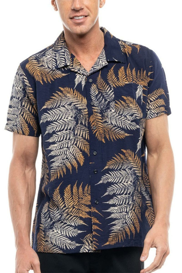 Splendid hawaiian shirt navy with print