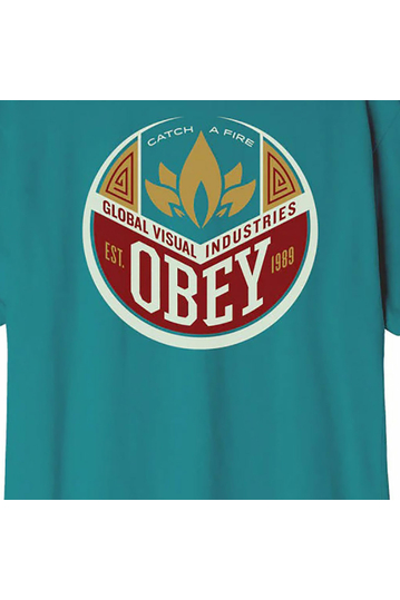 Obey Catch A Fire Organic T-shirt verdigris