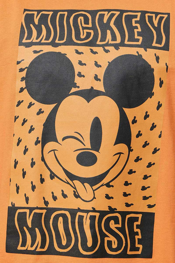 Recovered Oversized T-shirt Disney Trippy Mickey Mouse Orange