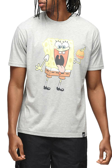 Re:Covered Relaxed T-shirt Spongebob Eating Burger Grey Marl