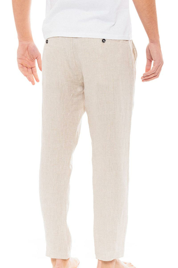 Biston λινό παντελόνι μπεζ