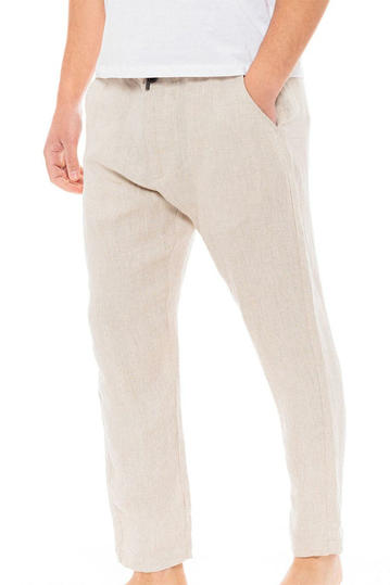 Biston λινό παντελόνι μπεζ