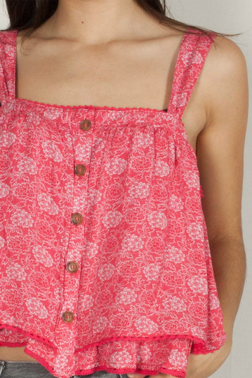 Free People Sweet Caroline crop τοπ κόκκινο