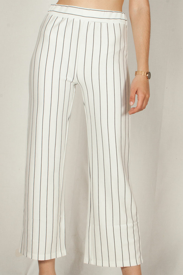 Rut and Circle striped culotte white-black