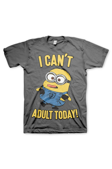 Minions T-shirt - I Can't Adult Today grey