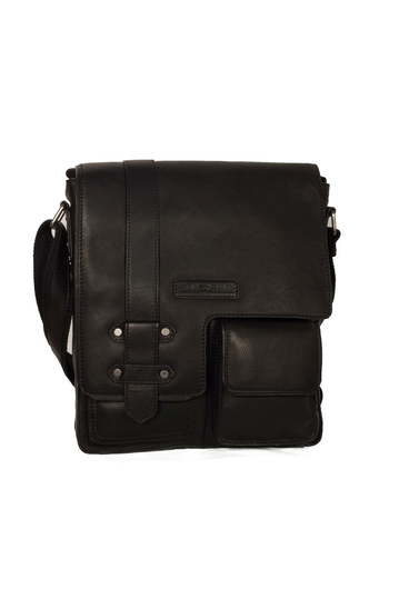 Hill Burry cross body leather bag black