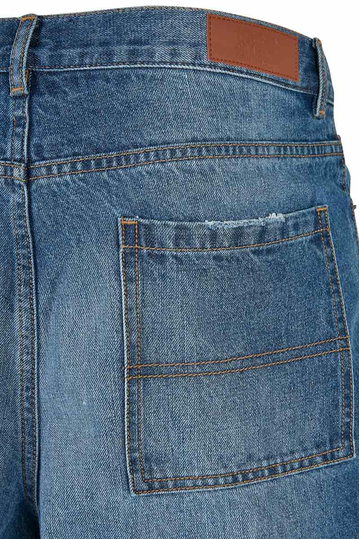 Urban Classics Distressed 90's Baggy Jeans Mid Deep Blue