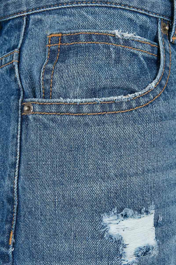 Urban Classics Distressed 90's Baggy Jeans Mid Deep Blue