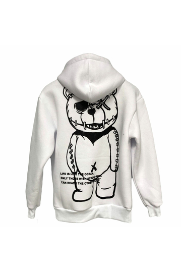 Hoodie with back print - white