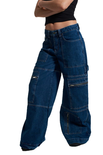 The Ragged Priest Zip Sweeper Jean Mid Blue