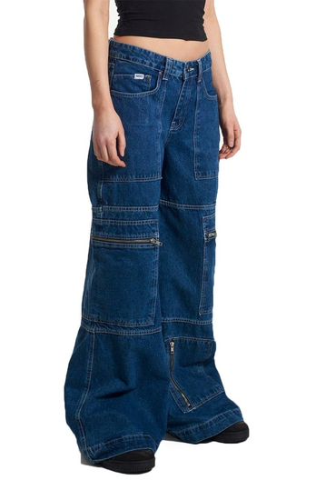 The Ragged Priest Zip Sweeper Jean Mid Blue