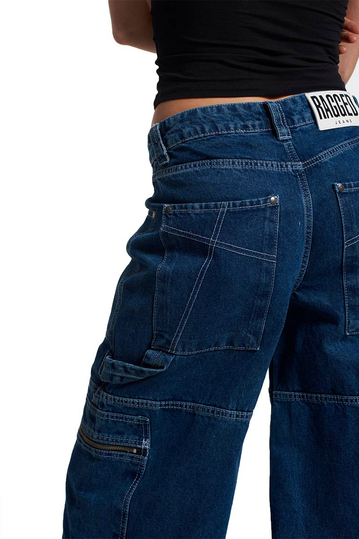 The Ragged Priest Zip Sweeper Jean Mid Blue