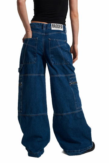 The Ragged Priest Zip Sweeper Jean Mid Blue