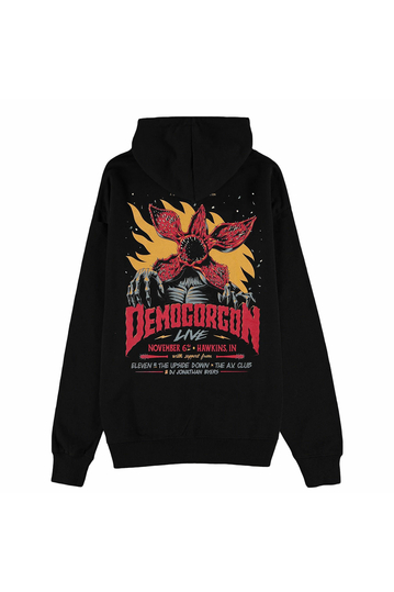 Difuzed Stranger Things Demogorgon Zip Hoodie Black