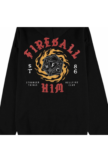 Difuzed Stranger Things Fireball Zip Hoodie Black