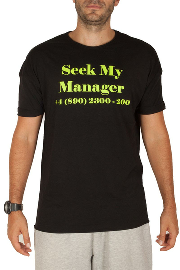 Sublevel T-shirt Seek My Manager Black