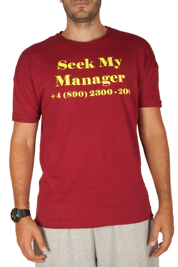 Sublevel T-shirt Seek My Manager Dark Red