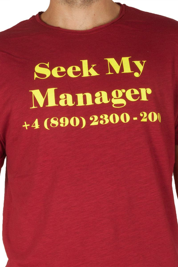Sublevel T-shirt Seek My Manager Dark Red