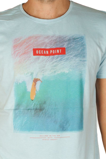 Sublevel T-shirt Ocean Point Light Blue