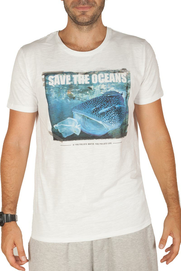 Sublevel T-shirt Save The Oceans White