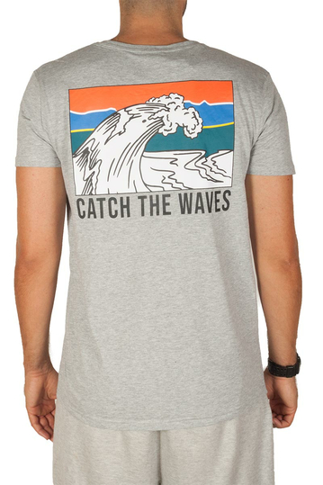 Sublevel T-shirt Catch The Waves Grey Melange