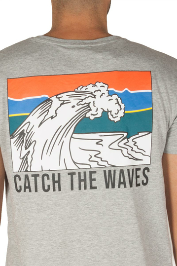 Sublevel T-shirt Catch The Waves Grey Melange