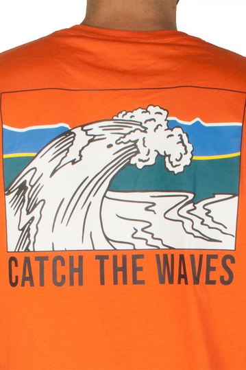 Sublevel T-shirt Catch The Waves Orange