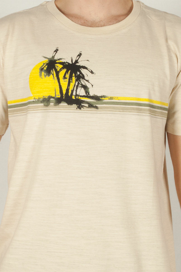 Anerkjendt Rod ανδρικό t-shirt εκρού μελανζέ