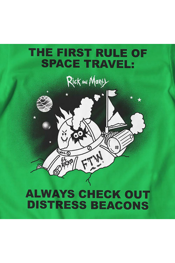 Rick & Morty Distressed Beacons T-Shirt Geen