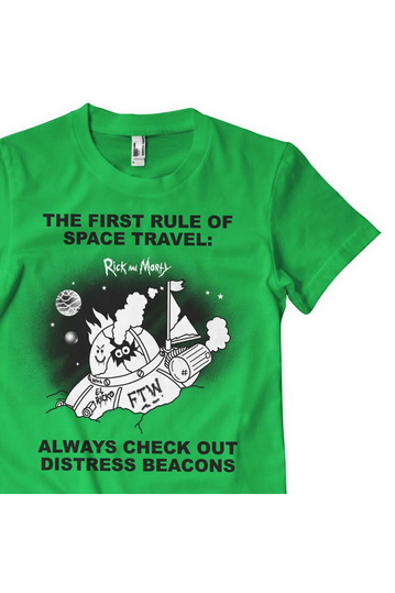 Rick & Morty Distressed Beacons T-Shirt Geen