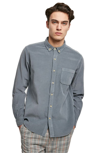 Urban Classics corduroy shirt dasty blue