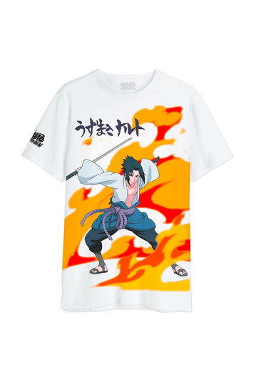 Cotton Division oversize T-shirt Naruto Shippuden Sasuke Flames