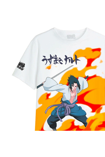 Cotton Division oversize T-shirt Naruto Shippuden Sasuke Flames