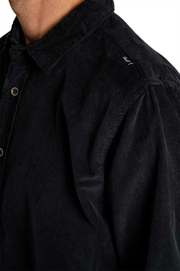 Reell κοτλέ πουκάμισο Strike Black