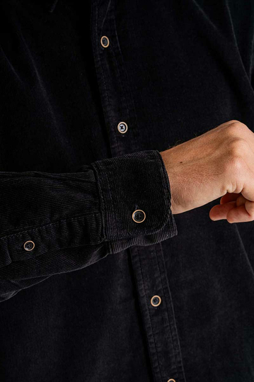 Reell κοτλέ πουκάμισο Strike Black