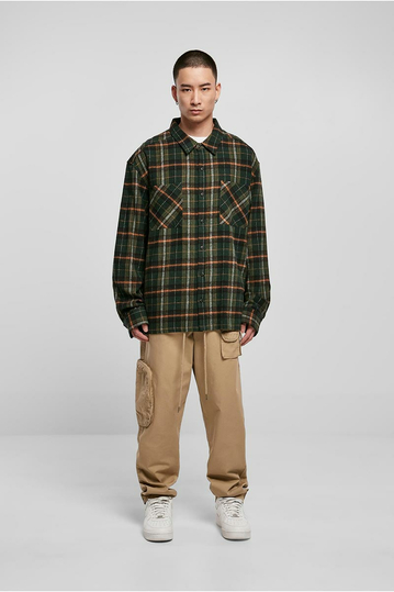 Urban Classics Boxy Fane Shirt Green-Orange