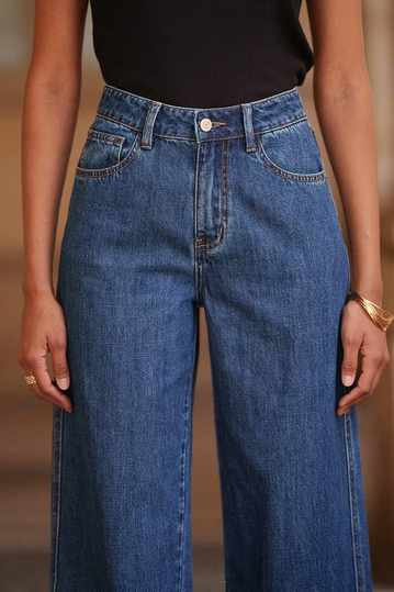 Oraije Colombe Wide Leg Jeans Blue Stone