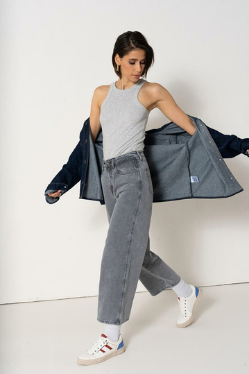 Oraije Colombe Wide Leg Jeans Light Grey