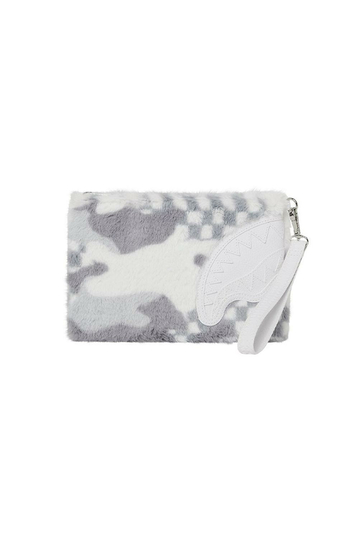 Sprayground White Fur 3AM Clutch