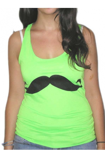 Γυναικείο αμάνικο μπλουζάκι με στάμπα νέον πράσινο