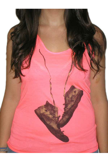 Women's printed tank-top neon pink