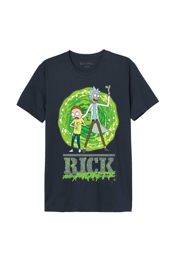 Cotton Division T-shirt Rick & Morty Portal Out Navy