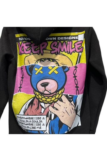 Keep Smile Hoodie Black