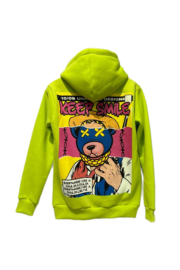 Keep Smile Hoodie Lime